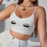 Winking Lashes Graphic Bralette