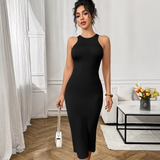 Sleeveless Racerback Style Bodycon Dress