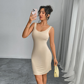 Solid Basic Tank Bodycon Mini Dress