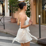 Sparkling Sequin Cowl Neck Ruffle Mini Dress