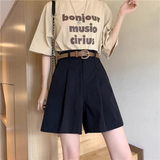 Tailored High-Waist Pleated Shorts with Belt