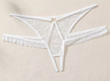 Lace Cut-Out G-String Thong with Strappy Waist Details