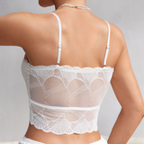 Women’s Breathable Lace Back Bra – Adjustable Shoulder Straps, Halter Design