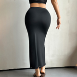Elegant Body-Hugging Skirt - Women’s Knitted Bodycon Maxi Skirt – Slim Fit Pencil Skirt for Layering