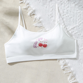 Cherry Graphic Bralette with Thin Straps