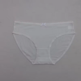 Cotton Bikini Underwear with Bow Detail - Soft & Breathable Mid-Rise Lace Trim Triangle Briefs