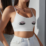 Winking Lashes Graphic Bralette