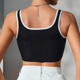 Collegiate Letter Ribbed Crop Bra Top