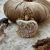 HandCrafted Gem Apple Clutch