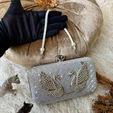 Handcrafted Swan Lake Gem Clutch
