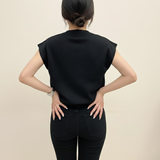 New Fashion Knitting Sweater - Printed Sleeveless Knit Top