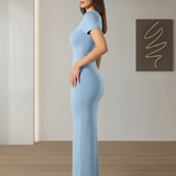 Casual Solid Bodycon Dress - Women's Maxi Dress