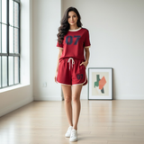 Active Sports Wear Two-Piece Set - Sportwear For Women - Printed 07 Teo Piece Set