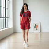 Active Sports Wear Two-Piece Set - Sportwear For Women - Printed 07 Teo Piece Set