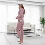 Women’s Casual Sports Two-Piece Set – Hooded Sweatshirt and Long Pants, Spring Autumn Activewear