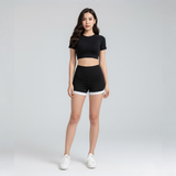 High-Waist Contrast Trim Athletic Dolphin Shorts