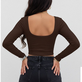 Stretchy Bodycon Ribbed T-Shirt - Everyday Casual & Layering Top