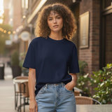 Women's Custom Plain T-Shirt , Classic Fashion O-Neck Short Sleeve Cotton Top , 180GSM Casual Breathable Summer Tee