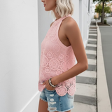 Crocheted Halter Lace Tank Top