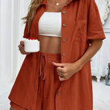 Minimalist Summer Linen-Look Two-Piece Set