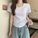 Adjustable Ruched Side T-Shirt with Drawstring