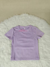 Women's Summer Basic Style Small Round Neck Short Style Exposed Navel T-shirt Elastic Tight Short Sleeved Base Top