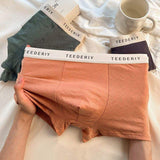 Cotton Men's Boxer High Elastic Solid Color Underwear Cotton Breathable Comfortable Boxer Men's Underwear