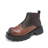 Round Toe Thick Sole Zip Closure Hot Selling Durable Wedding Formal Dress Shoes Classic Design Men Ankle Boots