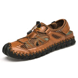 Comfortable Soft Upper Good Quality Summer Beach Fun Men Pure Leather Sandals