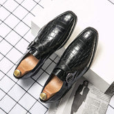 Buckle Strap Loafers Comfortable Fashion Men Casual Formal Shoes Slip on Dress Formal Shoes