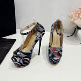 Women's Sandals Tacones Brand New Sexy Platform Dress Party Shoes Colorful Female Stripper High Heels