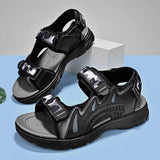 Full Grain Leather Upper Good Quality Open Toe Summer Casual Pure Genuine Leather Sandals for Men