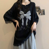 3XL 4XL 5XL Plus Size T-shirt Embroidered butterfly Short-sleeved T-shirt Summer New Loose Slimming Drop-shoulder T-shirt