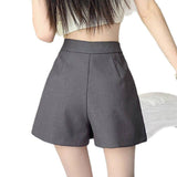 Women High Waist Asymmetrical Pleated Mini Skirt Solid Suit Fabric a Line Short Skirt Preppy School Uniform Skorts for Girls