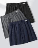 Men Cotton Striped Boxer Shorts Elastic Waist Loose Fit Casual Home Underwear