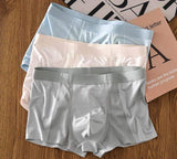 Men's Ultra-Thin Breathable Ice Silk Boxer-Style Underwear for Summer Mid-Rise Hollowed-Out Design Men's Underpants