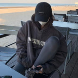 American Letter Printing Thin Hooded Sweatshirt Women's Spring and Autumn Clothes New Loose All - match Women's Top - Zeprah