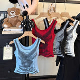 American Style Hot Girl Contrast Color Printed Camisole Women's Summer New Slim - fit Short Top - Zeprah