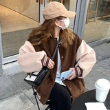 American Style Retro Baseball Suit Coat Women's Autumn and Winter New Academy Style Thin Loose Cardigan Jacket Top - Zeprah