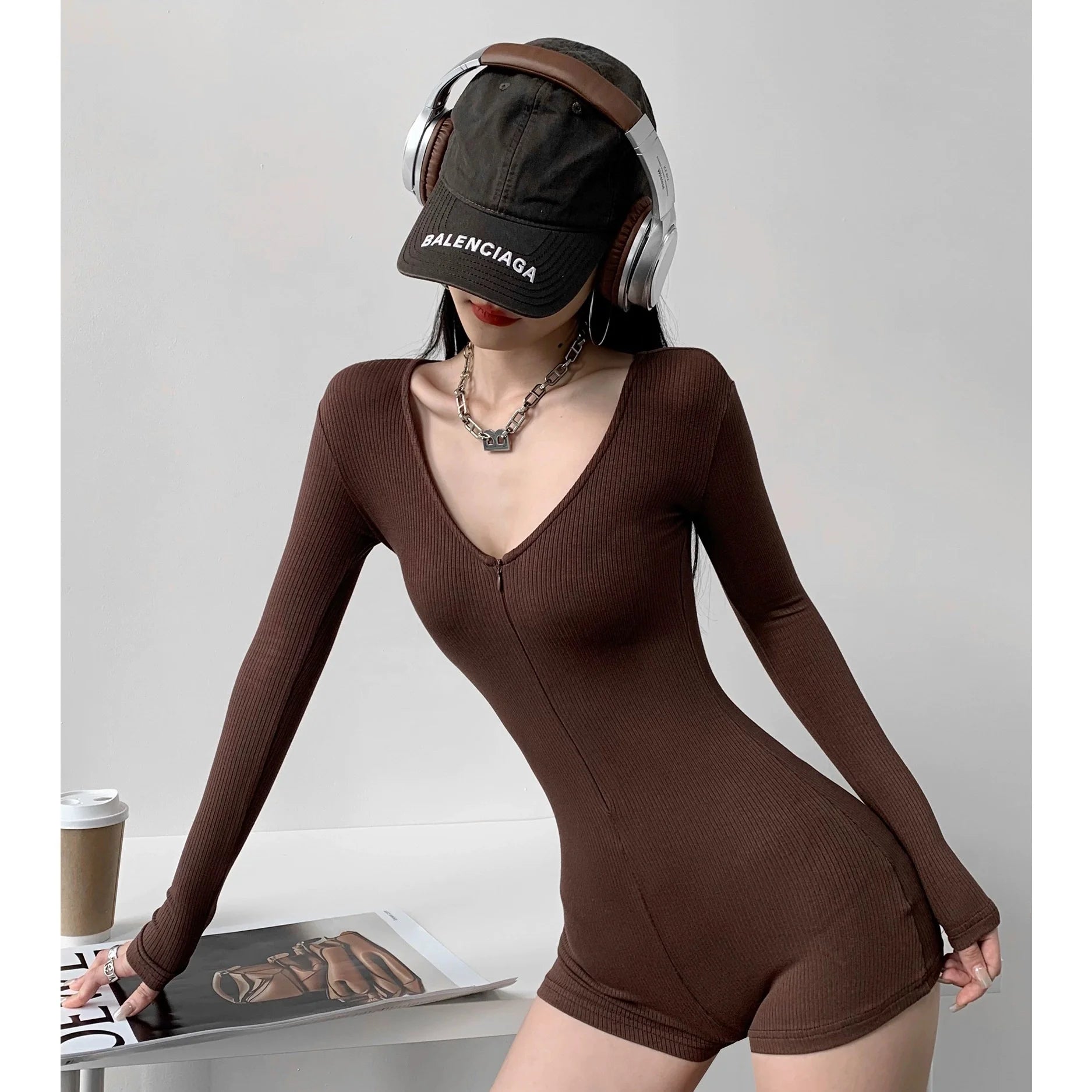 American Style Spice Girl Long - sleeved Pants Women's New Versatile High Waist Slim - fit Slimming Jumpsuit - Zeprah