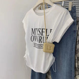 American Vintage Short - sleeved T-shirt Women's Summer Casual Graphic Tee Versatile T-shirt - Zeprah