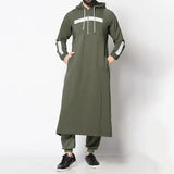 Arabic Men's Traditional Muslim Abaya Middle East Islamic Hooded Thobe Robe for Spring - Zeprah