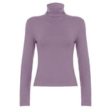 Autumn Casual Thermal Wear Turtleneck Top Women Slim Fit Stretch Knit Breathable Long Sleeve Base Layer - Zeprah