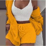 Plus Size Pajama Sets for Women Adult Sexy Plush Vest Shorts Breathable Solid Pattern