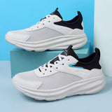 Streamlined Aerodynamic Breathable Mesh Sports Running Shoes with Shock Absorption Lightweight Sole