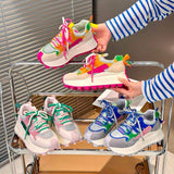 Spring New Thick Sole Platform Casual Running Shoe Muti Color Chunky Women Sneakers