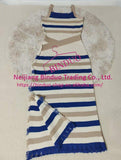 Ribbed A-line Dress Knitted Contrasting Colors Bodycon Dress Slit Sexy Cami Dress