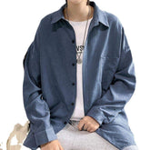 2025 new Long Sleeve Shirt Men's Korean Style Fashionable Autumn New Style Shirt Loose Solid Color Thin Jacket