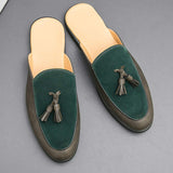 Green Tassel Loafers Half Dress Shoes Classic Good Looking Fashion Summer Casual Shoes for Men