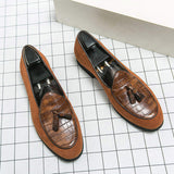 Casual Business Formal PU Shoes Classic Design Green Durable Comfortable Tassel Loafers Dress Shoes for Men